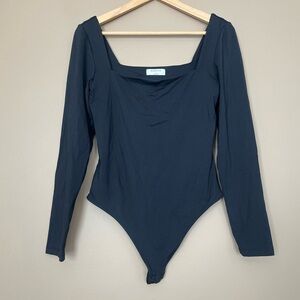 {Babaton} Long Sleeve Double Lined Bodysuit in Black - Womens Large